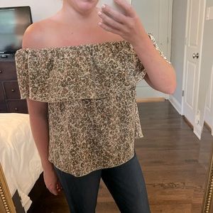 Wilfred Off The Shoulder Cheetah Print Top - S